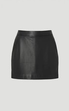 Women's Black Mini Skirt Genuine Lambskin Leather Mini Skirt Handmade New Skirt