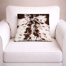 100% Natural Cowhide Pillow Cushion Cover Home Decorative 15"x15" Leather 66