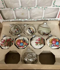 Vintage Christmas Ornament GLASS ASSORTMENT Lot 8 Pieces Multicolor