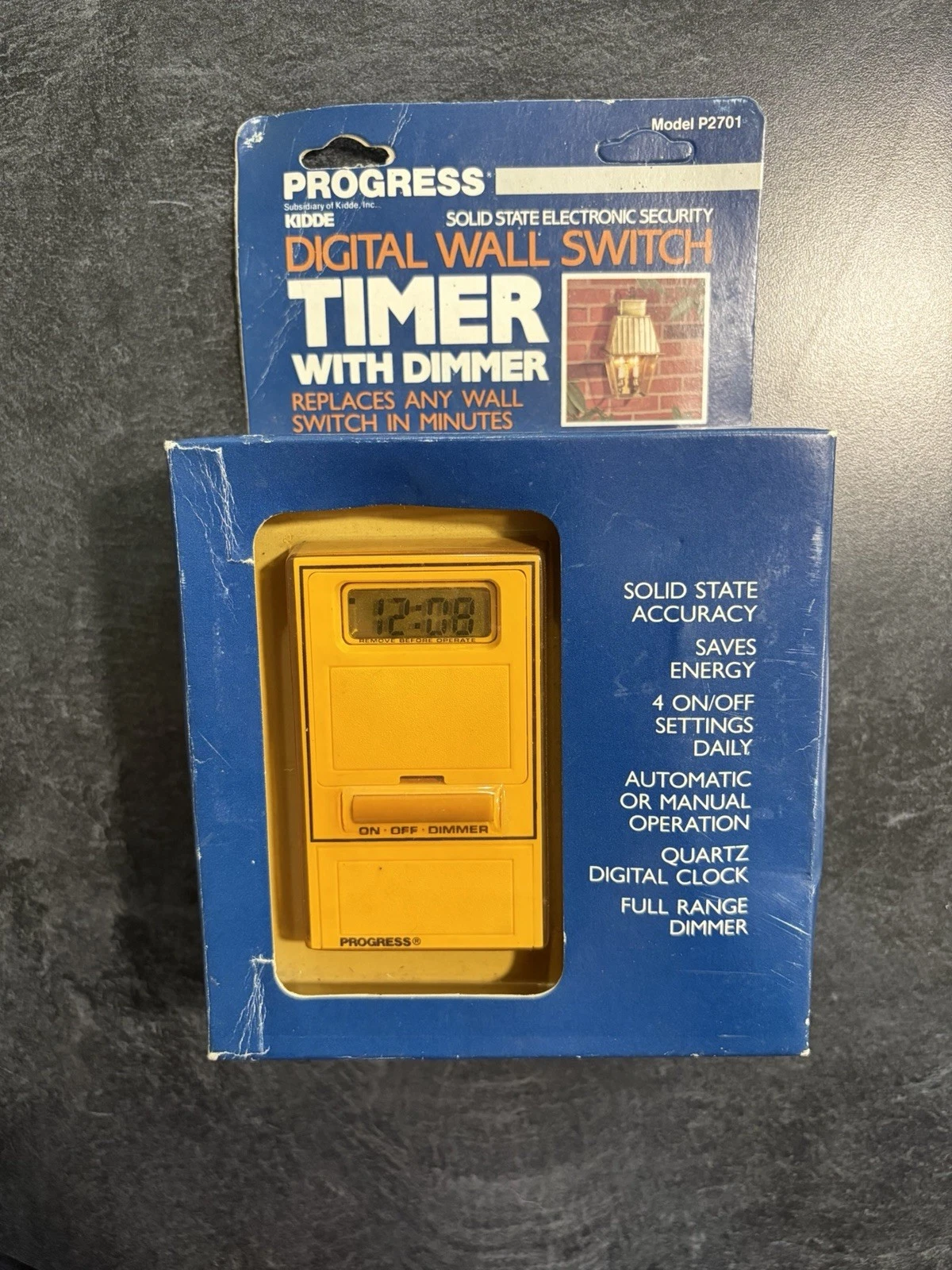 Vintage Sealed Progress Kidde P2701 Digital Wall Switch Timer with Dimmer NOS