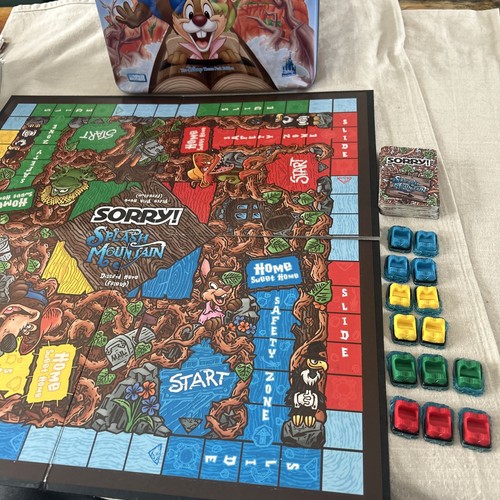 INCOMPLETE Sorry Board Game Walt Disney Splash Mountain w/ Metal Tin Retired - Picture 9 of 9