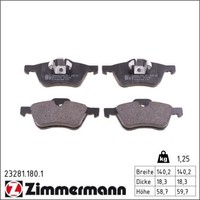 1X Zimmermann 23281.180.1 Bremsbelagsatz FüR Mini R50 R53 R52