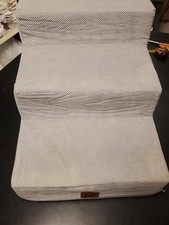 Eheyciga Dog Strairs 3 Step Gray Fleece 16  T x 16  W x 22  L