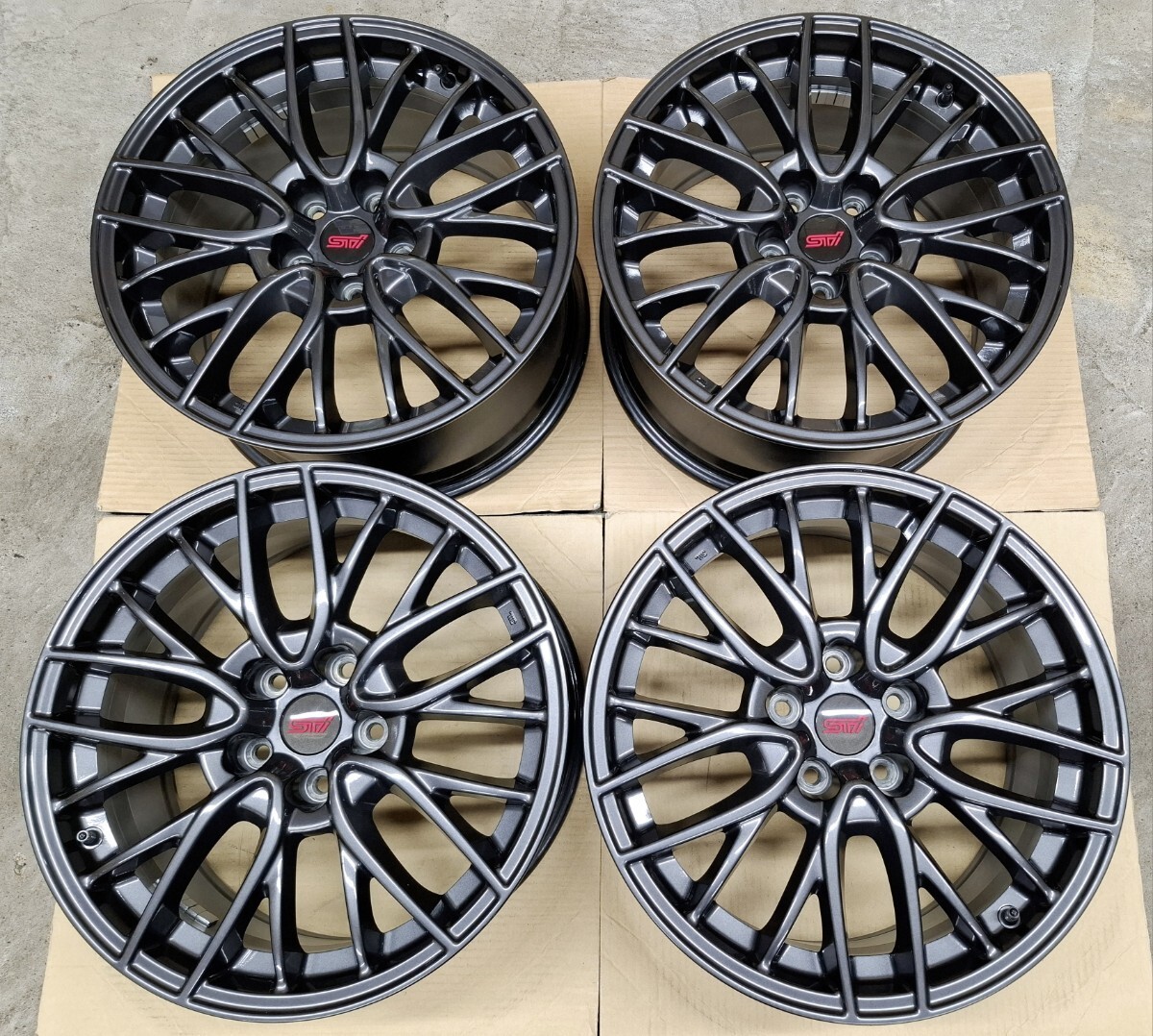 Image of JDM Removed from new car Subaru WRX STI genuine 188.5J wheels 4Book Le No Tires