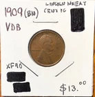 1909 United States Lincoln Wheat Rev. Cent 1C (V.D.B) (BN)