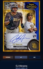 23 Topps Bunt DIGITAL Gold Label Blue Framed Signature ICONIC CJ Abrams
