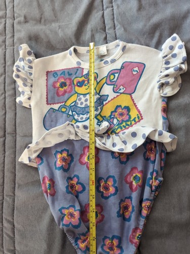 Vintage JPI Company Color Kids Bear AOP 80s 90s Flowers Romper Tutu Polka Dots - Picture 8 of 11