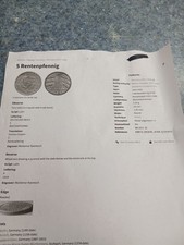 1925-A GERMANY 5 RENTENPFENNIG COIN F