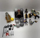 Vintage Playmobil Knights Cannon Siege Lot w/ Figures Horse Weapons