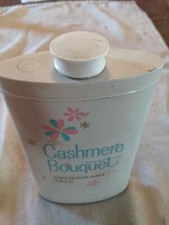 Vintage CASHMERE BOUQUET Talcum Powder Litho Colgate-Palmolive Art Deco Tin NICE