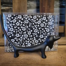 Hund schwarz Metallfigur  Figur Metall Ringhalter Schmuckhalter Dackel Teckel