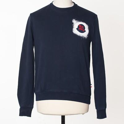 MONCLER X PALM ANGELS Navy Blue Crewneck Sweatshirt Size S | eBay