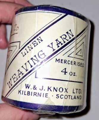 1 Cone W & J. Knox LTD Weaving Yarn Linen No.20 Scotland Mercerised 4oz LtBlue