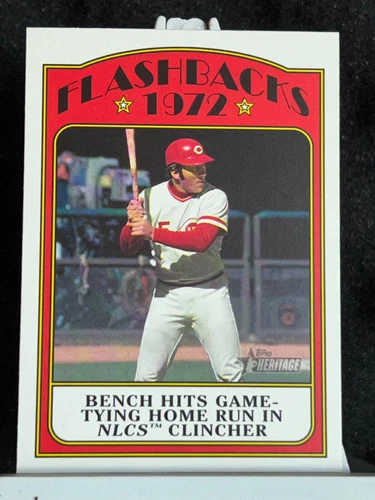 2021 Topps Heritage #BFB-JB Johnny Bench Hits Game Tying Home Run Reds Baseball