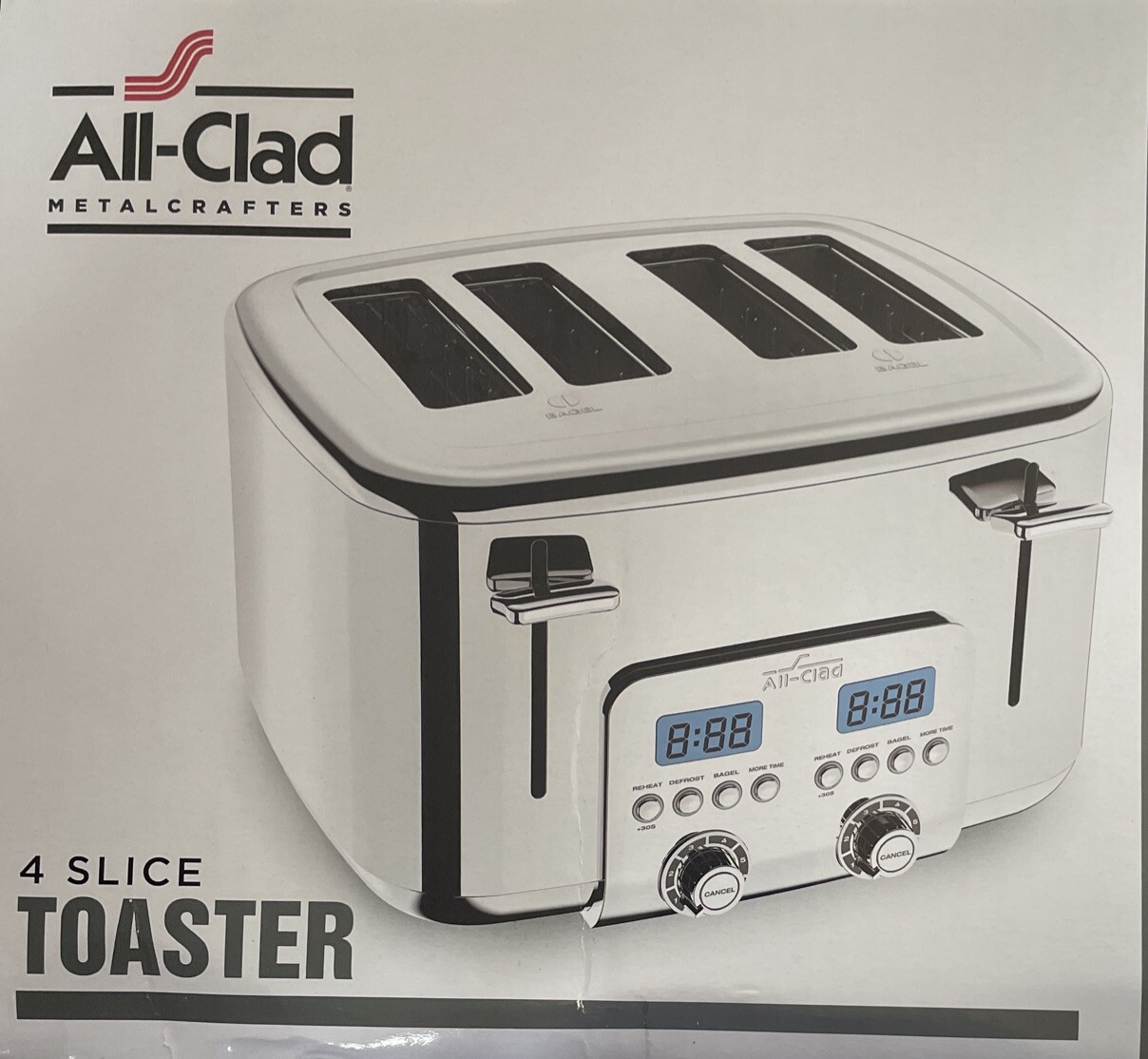 ALLCLAD DIGITAL TOASTER 4 SLICE 10942223917 POLISHED STAINLESS STEEL