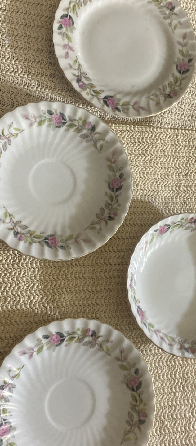 1960s Creative Fine China Regency Rose 2345 Serving Plates Set of  3   1 Bowl