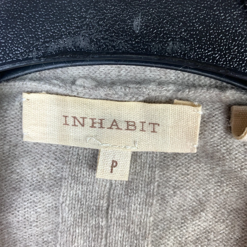 Cárdigan suéter de cachemir Inhabit para mujer talla P tostado brezo cascada frente abierto Foto 3 de 4