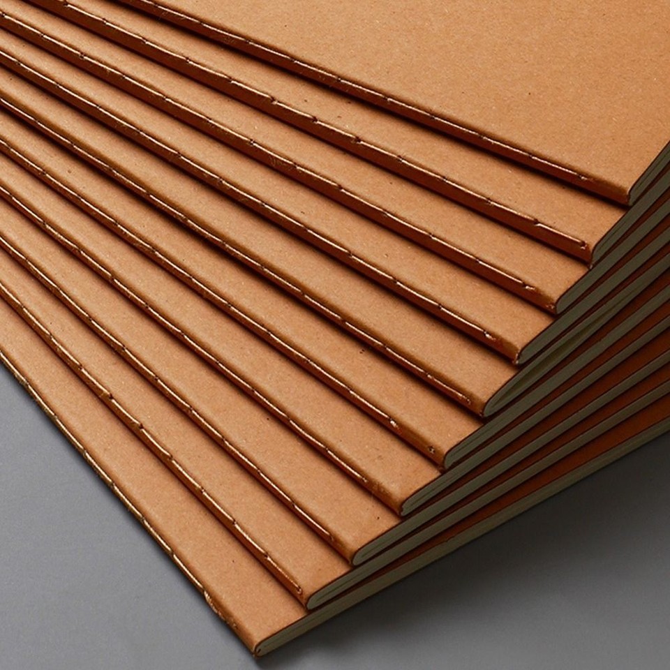 Grid/Lined/Blank Diary Book Kraft Cover Sketchbook Planner Notebook