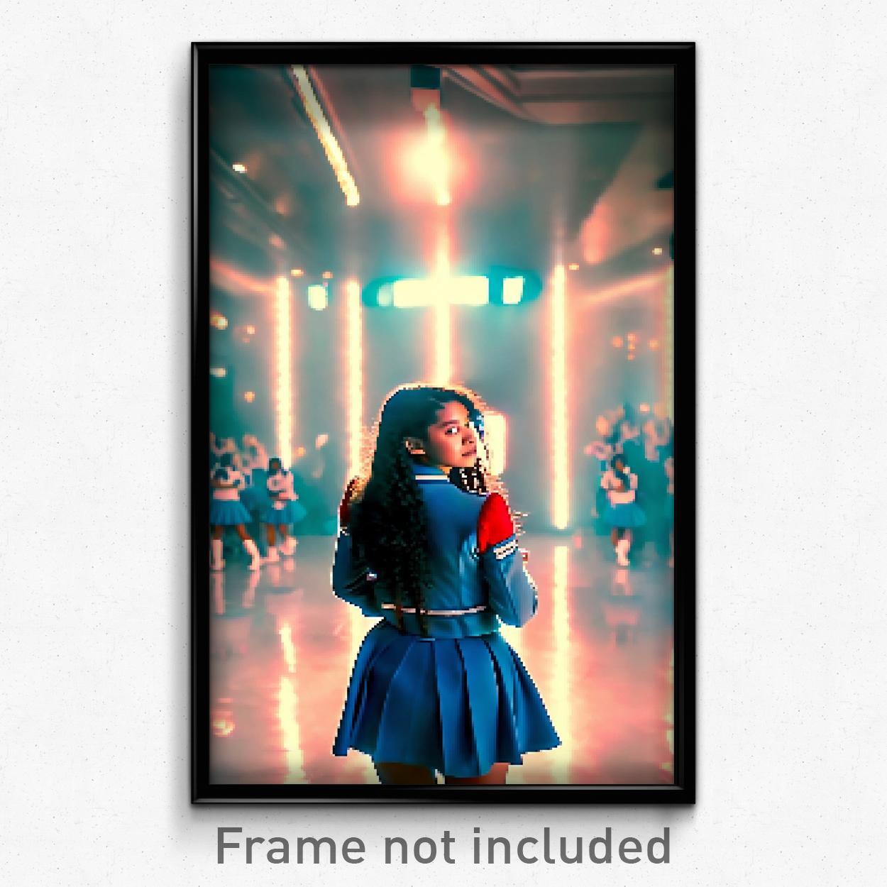 Pixel Art Poster - Velvety High School (8 Bit Psychedelic Video Game Print)