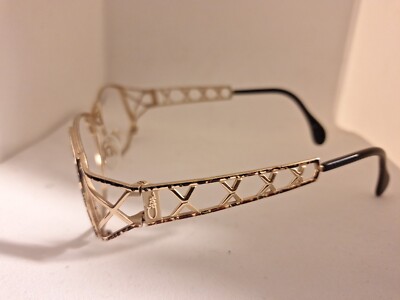 Cazal Women's Sunglasses Frame Only MOD 984 Gold Hexagonal Metal