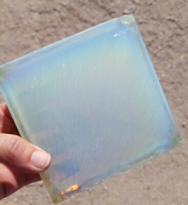 Opalite Opal Glass Tile Chipped  4.25'' x 1'' Block Slab 4 Flint Knapping Cab 2#