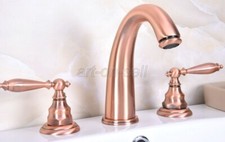 8 Inch Widespread Bathroom Sink Faucet 2 Handle 3 Holes Red Copper Mixer Tap
