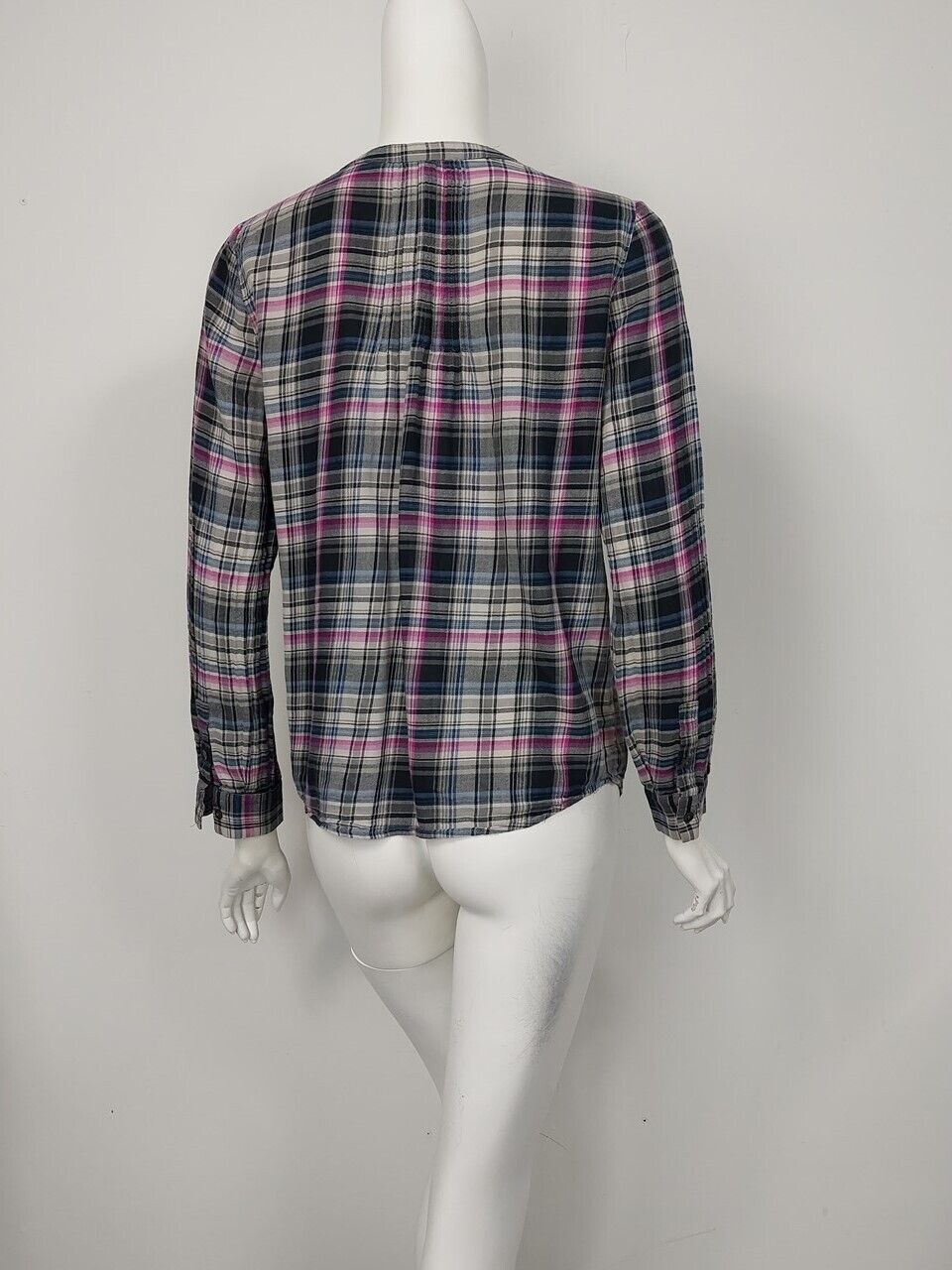 JOIE Black Pink Blue White Plaid Cotton Flannel P… - image 3