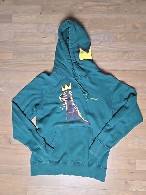 Sprz NY Uniqlo Sz M Jean Michel Basquiat Crown Dinosaur Hoodie