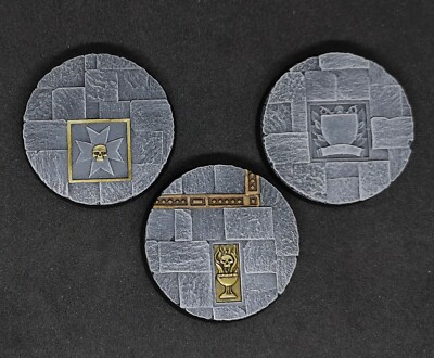 50mm Resin Basen x3 für Black Templar Warhammer 40.000 40k AoS (unbemalt)