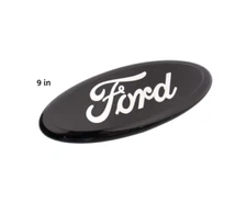 Ford BLACK Oval Emblem 9 INCH Chrome LOGO Badge For Grille/Tailgate 2004-16 NEW