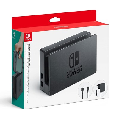 Genuine Nintendo Switch Black Dock Set with AC Adapter and HDMI Cable
