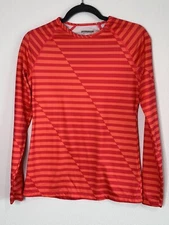 Layer 8 Performance Qwick Dry Pink Stripe Thumbhole Sz S Long Sleeve Shirt