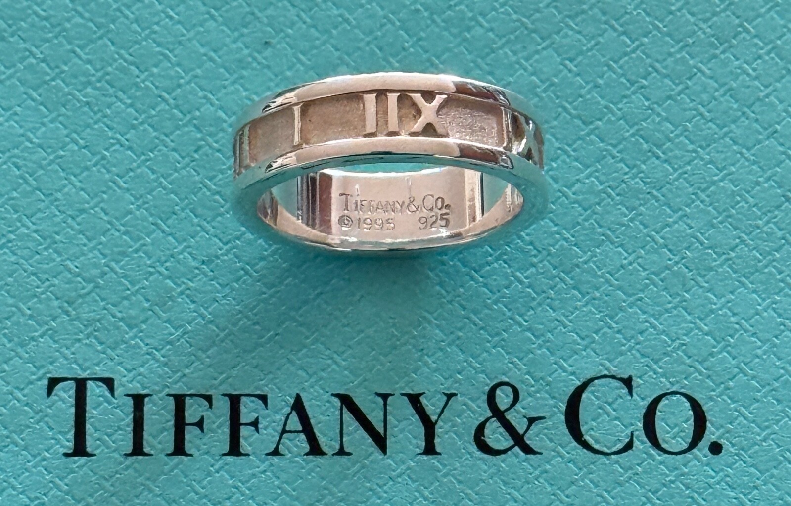 Tiffany & Co. Atlas Ring Roman Numeral Sterling Silver 925 Size 6  1/2 US