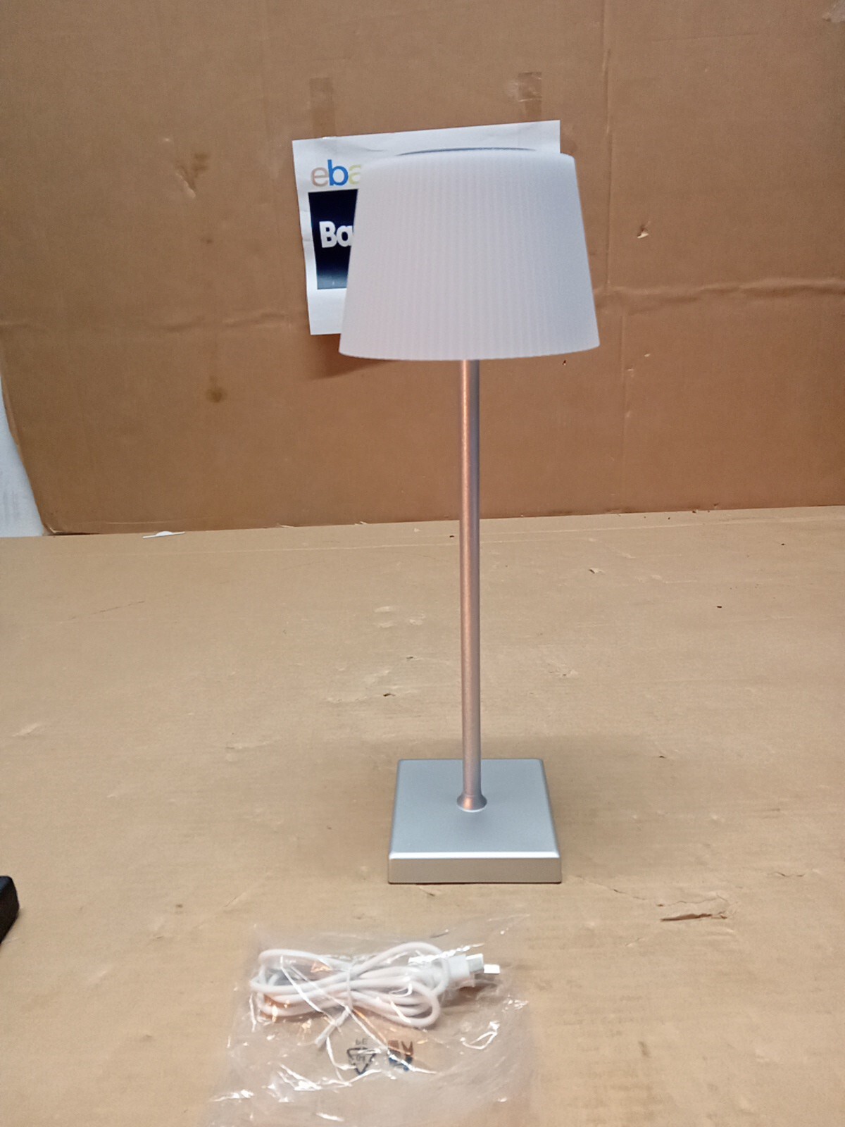 Silver RGB Rechargeable Table Lamp Multi-Colour Bedside Light Wireless Dimmable.