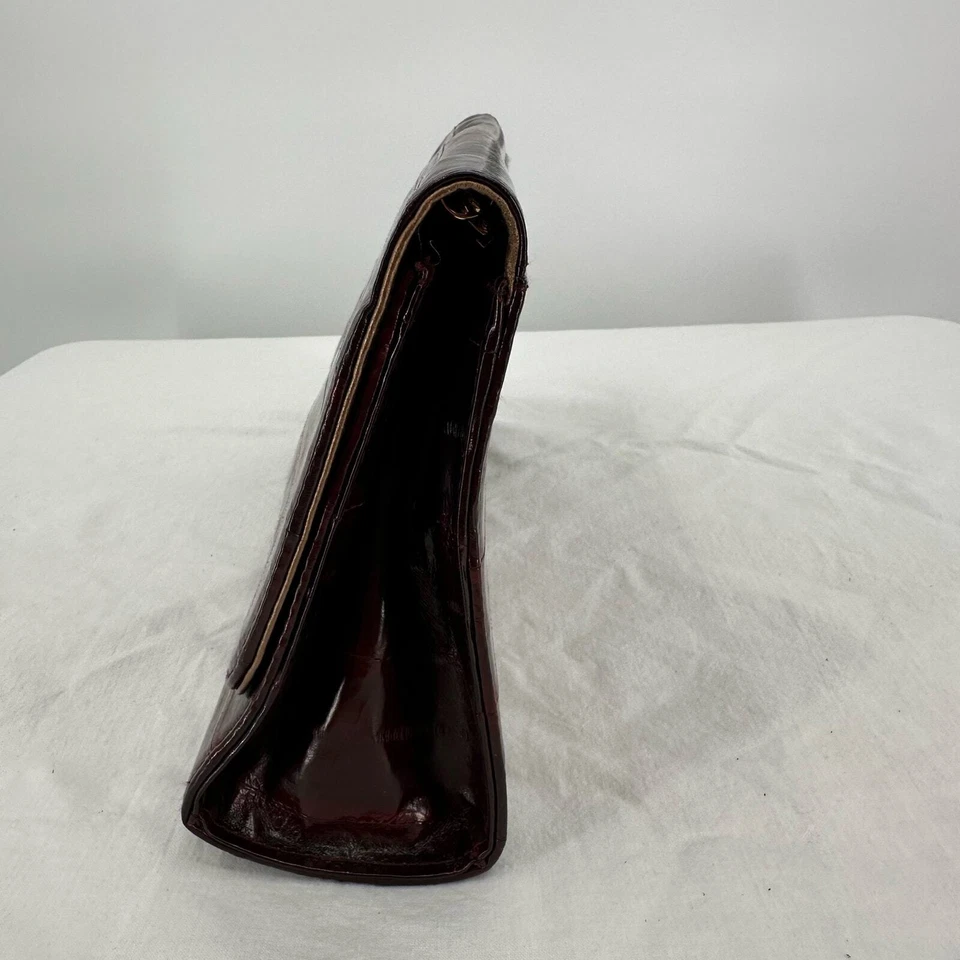 Bolso sin asas vintage J Renne bolso de mano marrón correa para el hombro cuero minimalista Foto 2 de 4