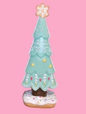 Mint Green & Pink Tiered Sprinkles Icing Sugar 13" Resin CHRISTMAS TREE New NWT