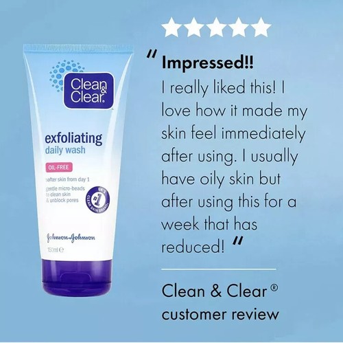 CLEAN & CLEAR Exfoliating Daily Face Wash, Gentle Skincare, 150ml - Picture 5 of 8