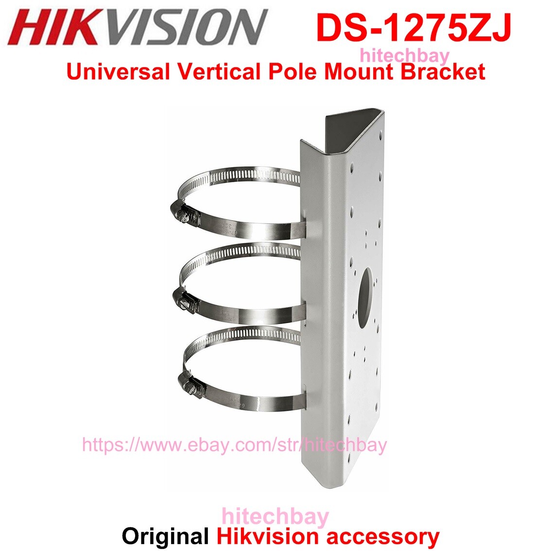 Hikvision DS-1275ZJ PM Universal Pole Mount Bracket Adapter for IP