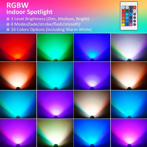 Spot Light Indoor Indoor with Remote 16 RGB Colors Changing Up Lights With Plug - Picture 2 of 8