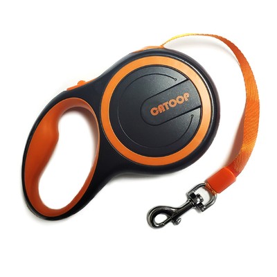 orange retractable dog leash