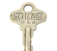 Schlage USA Key Unmarked Brass House Key Security Vtg READ