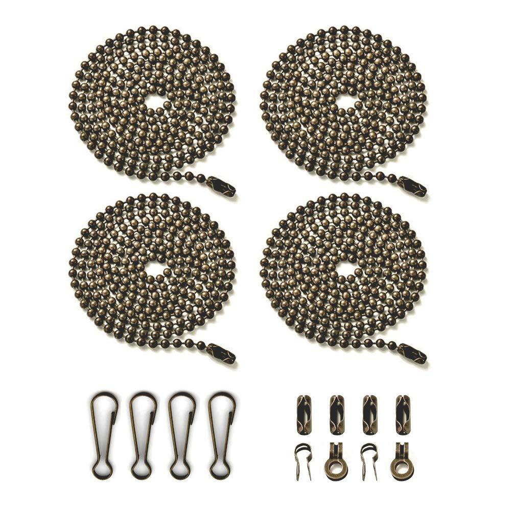 Ceiling Fan Pull Chain Extender 4 Pack with 8 Hooks 90cm Long-image