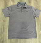 Under Armour The Play Off Polo Shirt Loose Size Large L Mens Gray Short Sleeve