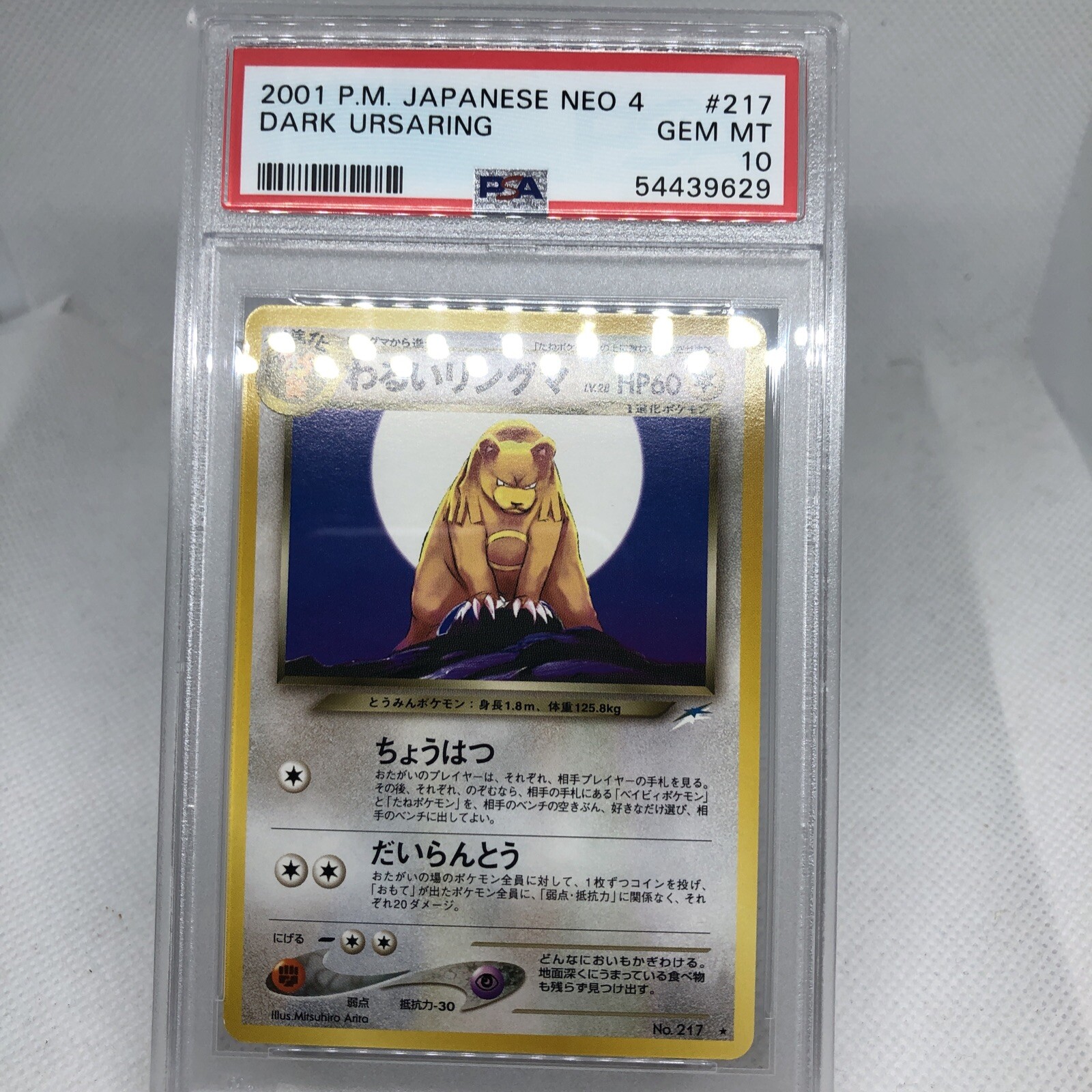 00 Pokemon Japanese Neo 2 217 Ursaring Holo Psa 9 Mt Campella Com Br