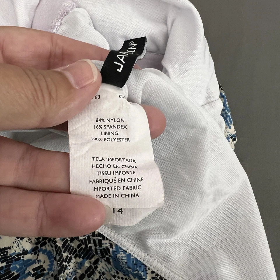 Traje de baño Jantzen para mujer adelgazante fruncido 1 hombro azul/gris de una pieza talla 14 Foto 4 de 4