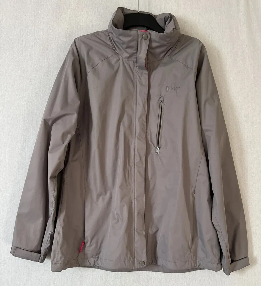 HI GEAR женщин Великобритании 20 плащ дождевик водонепроницаемый весна светло-серый PInk отделки - Изображение 2 из 4