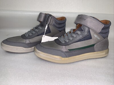 GEOX J ARZACH B. A - SYN + WAX.LEA Shoes Boys In Grey/navy US 4/ EU 36