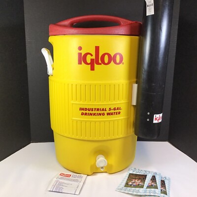 Vintage Igloo Gallon Industrial Heavy Duty Drinking Water Cooler Cup  Holder