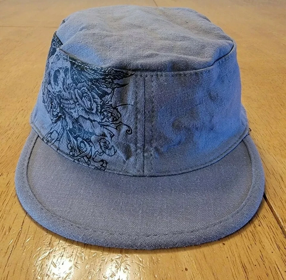Sombrero Quiksilver Niños Jóvenes Talla Calavera Logo y Gris Cuadros Reversible Foto 4 de 4