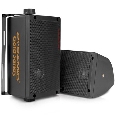 Pyramid 300 Watt 3-Way Mini Box Speaker System (Pair), Wall Mountable Indoor/...